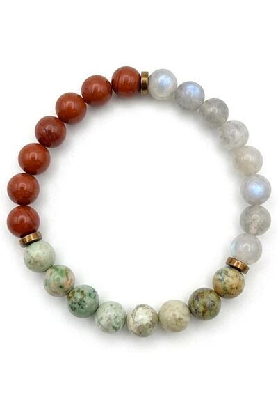 Generic Mystic Armor Healing Crystal Bracelet with Red Jasper, Labradorite & ...
