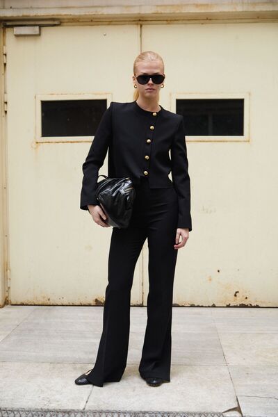 Swass Σετ παντελόνι με χρυσά κουμπιά, μαύρο