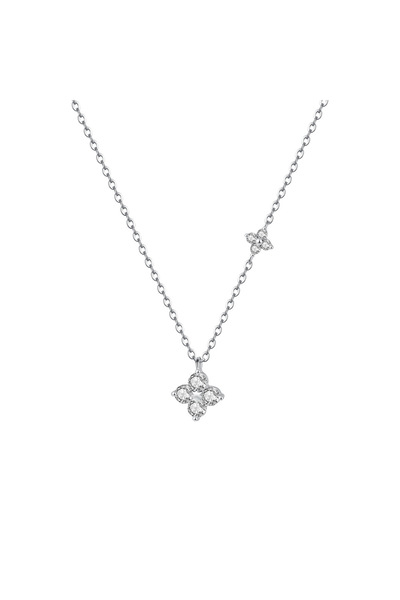 arleev 925 Silver Glitter Flower Set