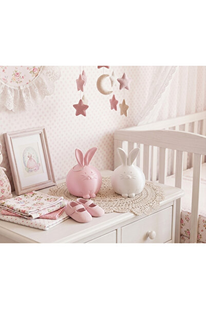 Kafs Store 2'li Tavşan Figür Seti - Çocuk Odası Dekoratif Obje-7 cm*8 cm*10 cm