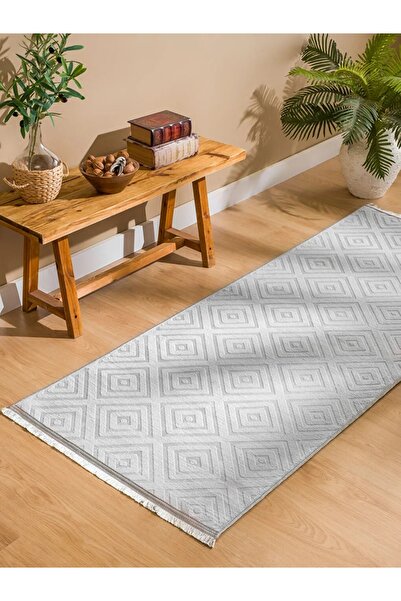 LC Waikiki LCW HOME Gri Desenli Halı 80x200 Cm