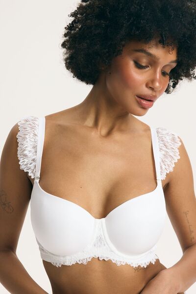 ESOTIQ Lightly Padded Bra Underwired Smooth Cups with Lace Details Multiway S...