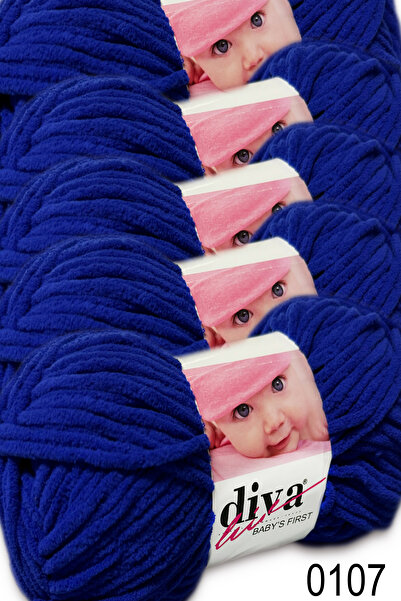 Diva İplik Babys First Velvet Yarn (5X100Gr.) - 0107 - Saks Blue