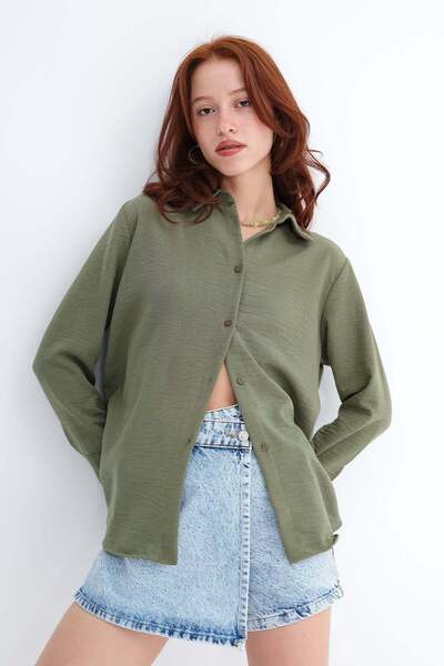 Addax Buttoned Long Sleeve Shirt G18702