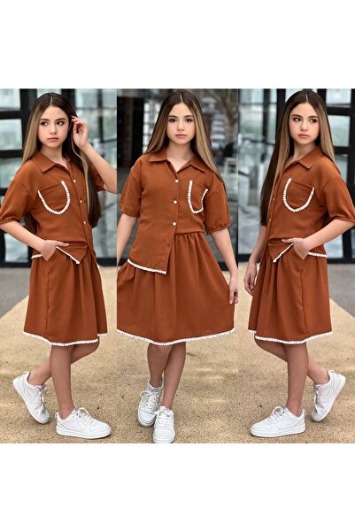 Lucky kidswear Lace-Detail Aerobin Fabric Girls' Set