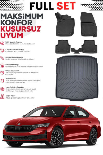 ko kaliteoto Skoda Octavia 2026 Model 4D Bagaj Havuzu+Paspas Seti Premium Serisi