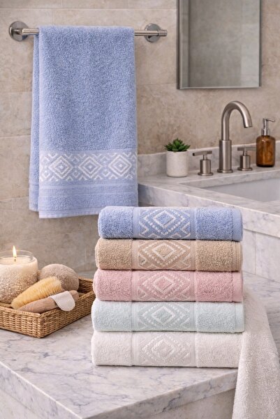 Violacasa Lidya 6 Pieces 50*90 Cotton Assorted Hand and Face Towels |   Dowry...