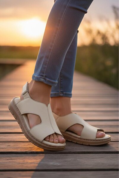 Ceyo Women's Genuine Leather Sandals Orthopedic Comfortable Daily Open Back B...