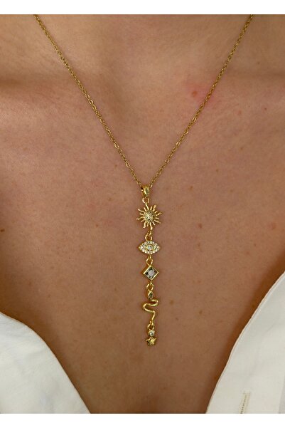 KİLİGİSTANBUL ÇELİK GOLD, FİGÜRLER KOLYE 45 CM (+5 cm uzatma)