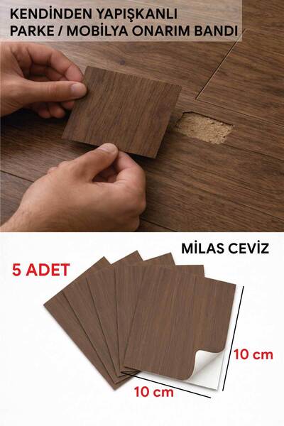 FixCaps Kendinden Yapışkanlı Parke Ve Mobilya Tamir Bandı 10x10 cm 5 adet
