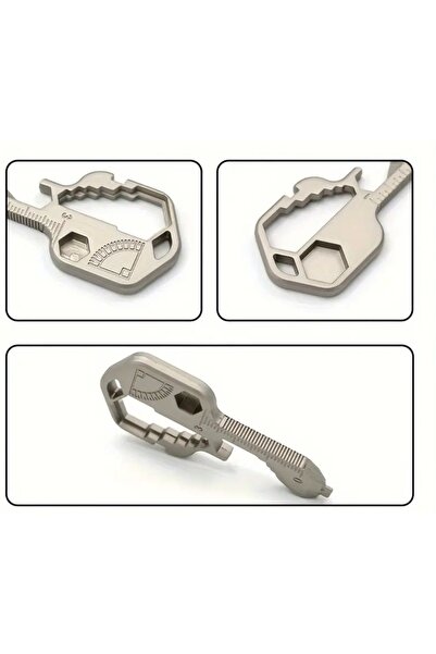 Bereketli Store 24-in-1 Stainless Steel Multi-Tool Keychain - Camping and Out...