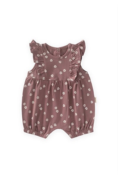 Cigit Ruffle Shorts Jumpsuit 0-3 Years Copper