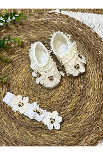 Defne Teddy Bear Bowknot Bandana & Booties Set