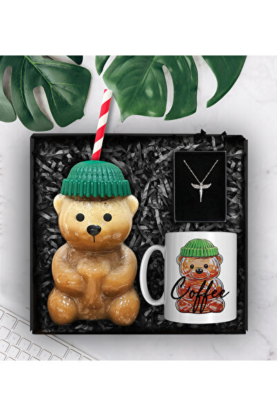 Apollon Gift Shop Bearista Şapkalı Pipetli Ayıcık Cam Bardak & Tasarım Kupa &...