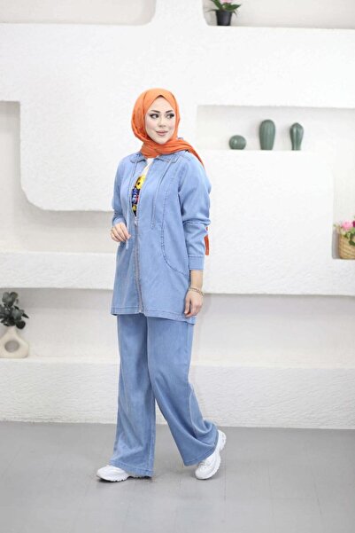 Suede Style 5908 - Comfortable Casual Thin Soft Denim Women's Jacket and Pant...