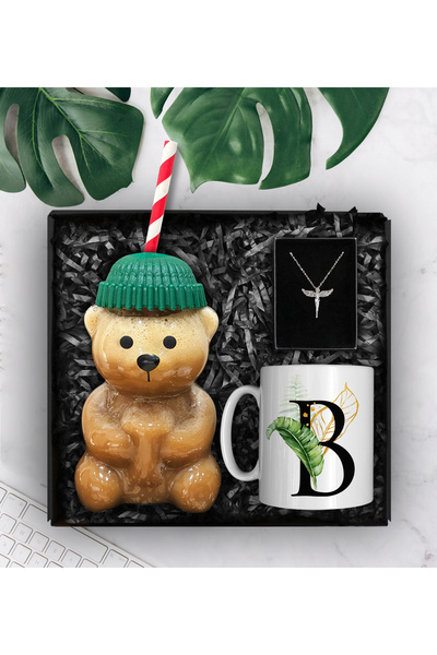 Apollon Gift Shop Bearista Şapkalı Pipetli Ayıcık Cam Bardak & Kişiye Özel Ku...