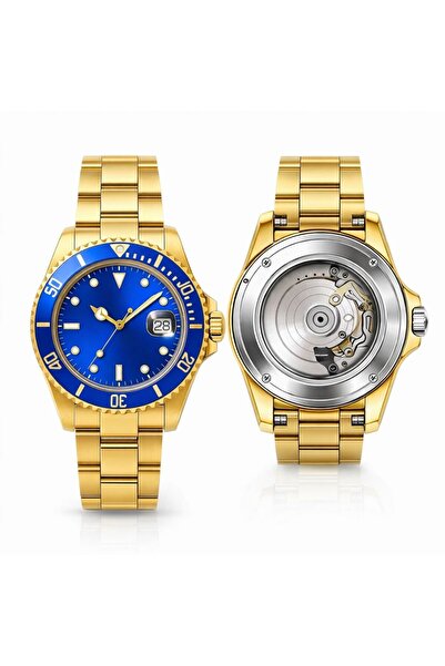 Rodium Men's Wristwatch Glass Cover Metal Calendar Stainless Non-Tarnish