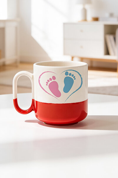 BB TRADE Baby Footprint Design Ceramic Printed Pro Mug 330ml