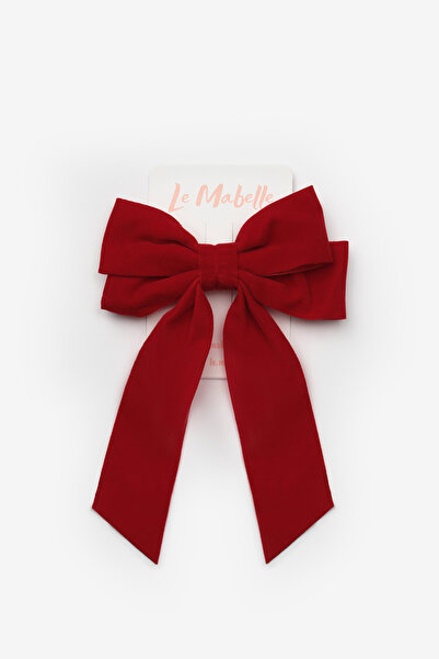 Le Mabelle Red Velvet Bow Girl's Automatic Buckle