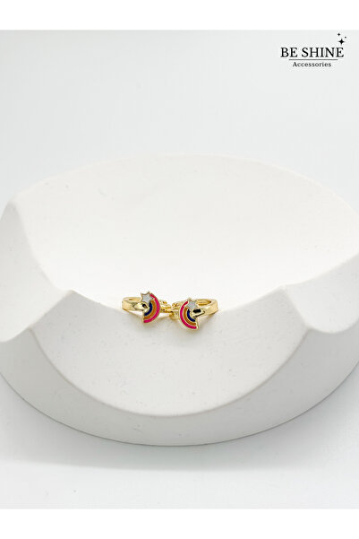 Be shine accessories Gökkuşağı 18K Çelik Çocuk Küpe