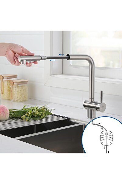 Dotail Auralum kitchen faucet, pull-out spray, 2 spray modes, 360° swivel, 40...