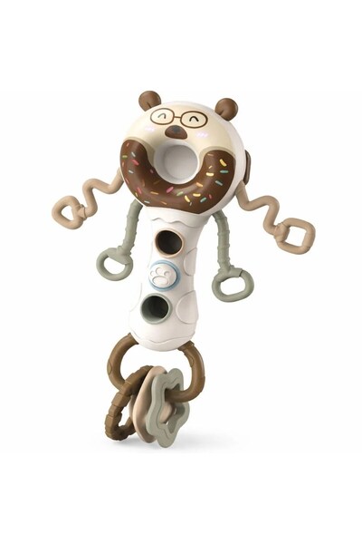 SARALMA Rattle and teething ring for babies 0-12 months with a teddy bear don...