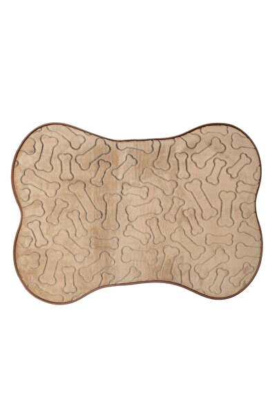 ZanaCasei Μπεζ χαλάκι σκύλου με σχέδιο κόκαλων 76x54εκ.