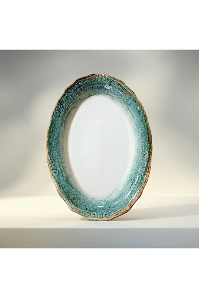 QURA Verde Oval Plate 21 cm - Kayık Plate - Salad Plate - Single Plate - Appetizer Plate