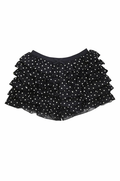 La Sarta Λευκή φούστα με πουά από τούλι Rummos με βολάν και κοντό σορτς