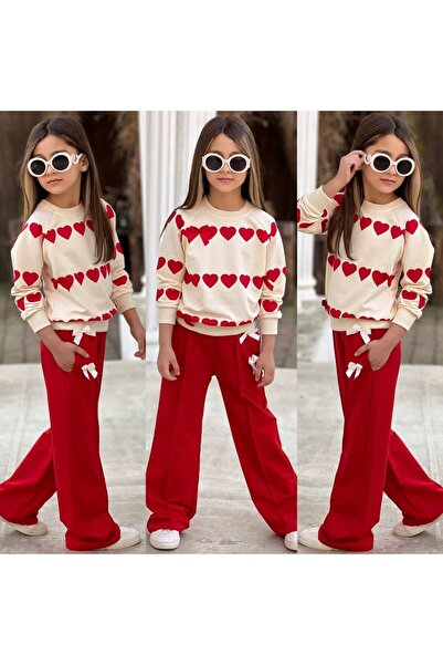 Lucky kidswear Two-Strand Girls' Sets with Hearts and Ribbons