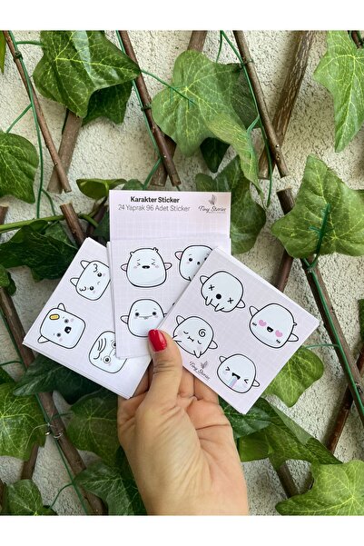 tinystoriestr Cute Character Sticker Set - 24 Sheets 96 Pieces/Agenda, Diary,...