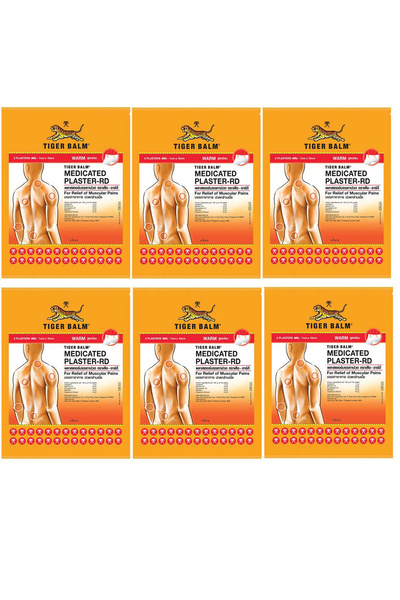 Tiger Balm Pain Relief Medicated Warm Plaster small (Pack of 6)
