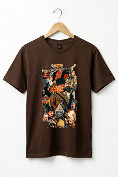 WİDİ Βασικό μπλουζάκι με στάμπα των Τούρκων Ιστορικών Μεγάλων, των Τούρκων Κυ...