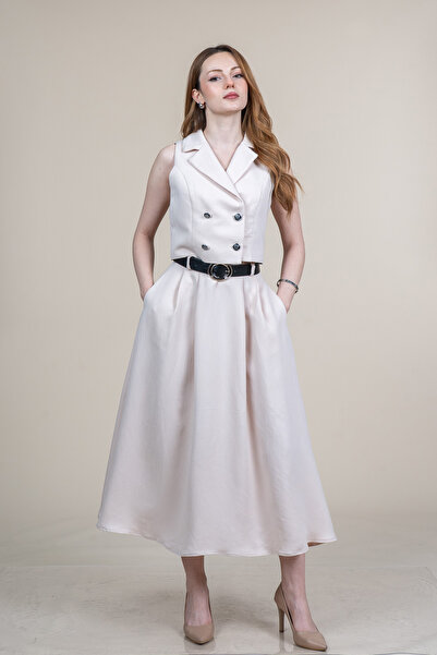 MissVina Set de fuste scurte Trend din vestă și curea piese 1306