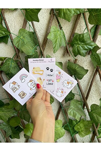 tinystoriestr Cute Character Sticker Set - 24 Sheets 96 Pieces/Agenda, Diary,...