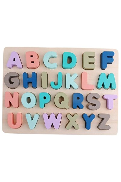 SARALMA Puzzle alfabet din lemn colorat pentru copii mici, Montessori, invata...