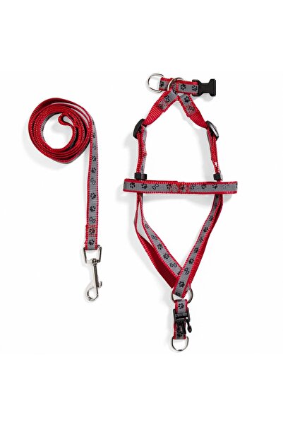 ZanaCasei Ham roșu cu lesă pentru câini (120x1.5cm)