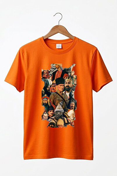 WİDİ تي شيرت أساسي مطبوع عليه شخصيات التاريخ التركي العظمة والحكماء المسلمينو...