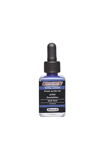 Schmincke Aerocolor Akrilik Mürekkep 28 ml 843 DUNKELBLAU TOTAL COVER