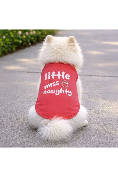 ZanaCasei Φούξια μπλουζάκι με στάμπα  "Little Miss Naughty " για σκύλους