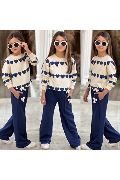 Lucky kidswear Two-Strand Girls' Sets with Hearts and Ribbons