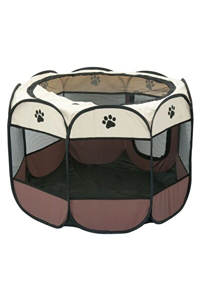 ZanaCasei Καφέ Μπεζ Πάρκο Σκύλου 91x91x58εκ.