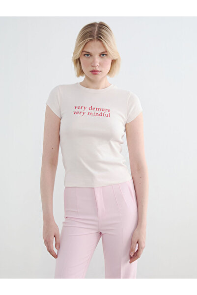 LC Waikiki Lcw Visionpink Crew Neck Printed Women's T-Shirt