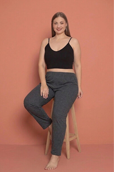 Farya Home Plus Size Cotton 2 Thread High Waist Netting Pajama Bottoms Pants