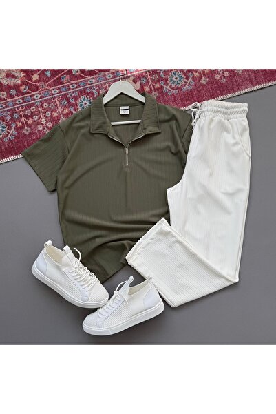 KONSEPT35 Men's Sahra Fabric Combination with Bottom and Top Zipper Fastening