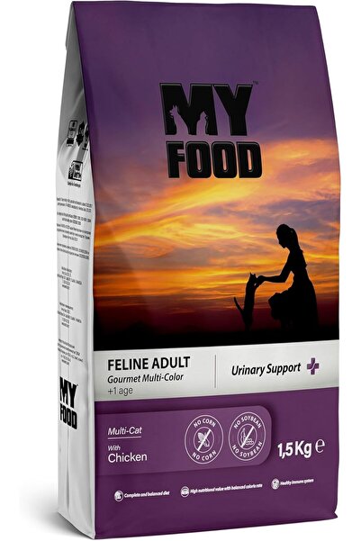 My Food طعام ماي فود الجاف للقطط البالغة مع الدجاج لدعم الجهاز البولي، 1.5 كجم