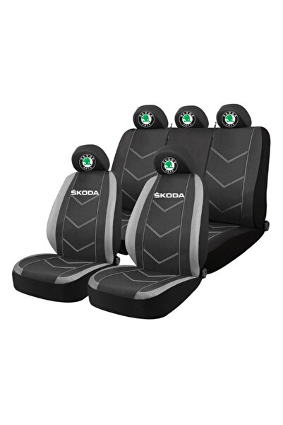 Autohelix MSA Set Huse Scaune Universale HLX3 Compatibil cu Skoda – Negru/Gri
