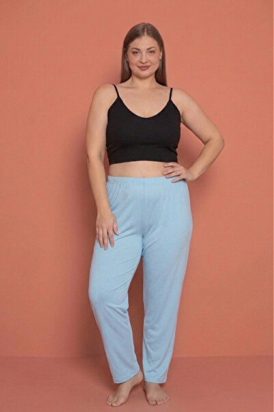 Farya Home Памучни пижамени панталони с висока талия, мрежеста материя, двуни...