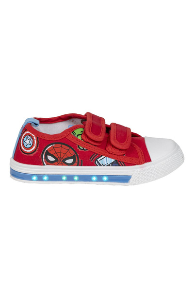 SPIDERMAN Canvas sneakers with lights and velcro closure, Red