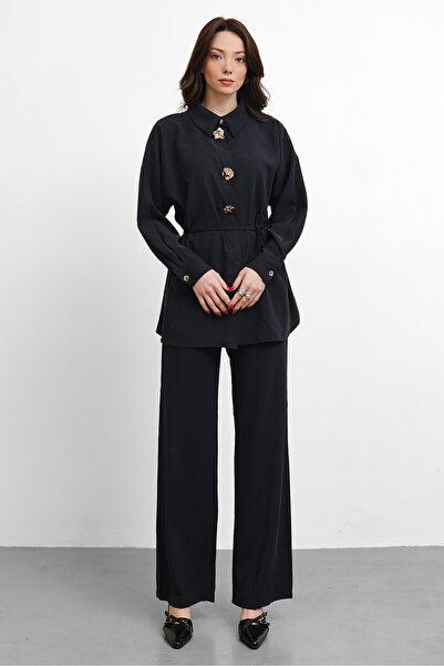 salisburys Γυναικείο χρυσό πουκάμισο Molly Nelly με λεπτομερή σύνθεση παντελο...